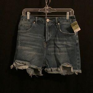 High rise jean shorts